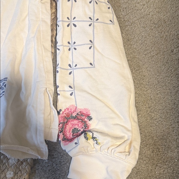 Free people Floral Embroidered Hoodie Sz XL - Picture 7 of 8
